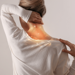 person with neck pain or cervical dystonia